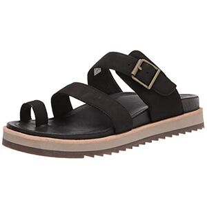 Merrell‎ Size 7 Juno Buckle Slide Sandal Black Leather Chunky Summer Comfort